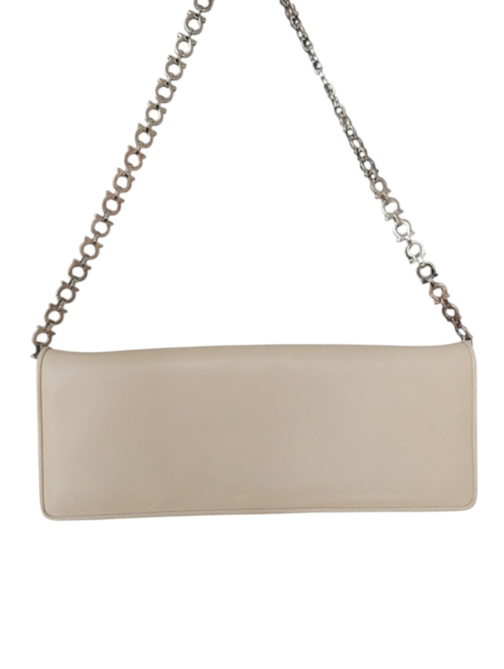 Salvatore Ferragamo Cream Leather Shoulder Bag